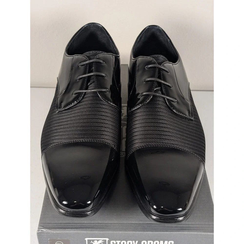 Stacy Adams Pharaoh Oxford Cap Toe Men's 13 WIDE Black Dress Shoes 25530-001